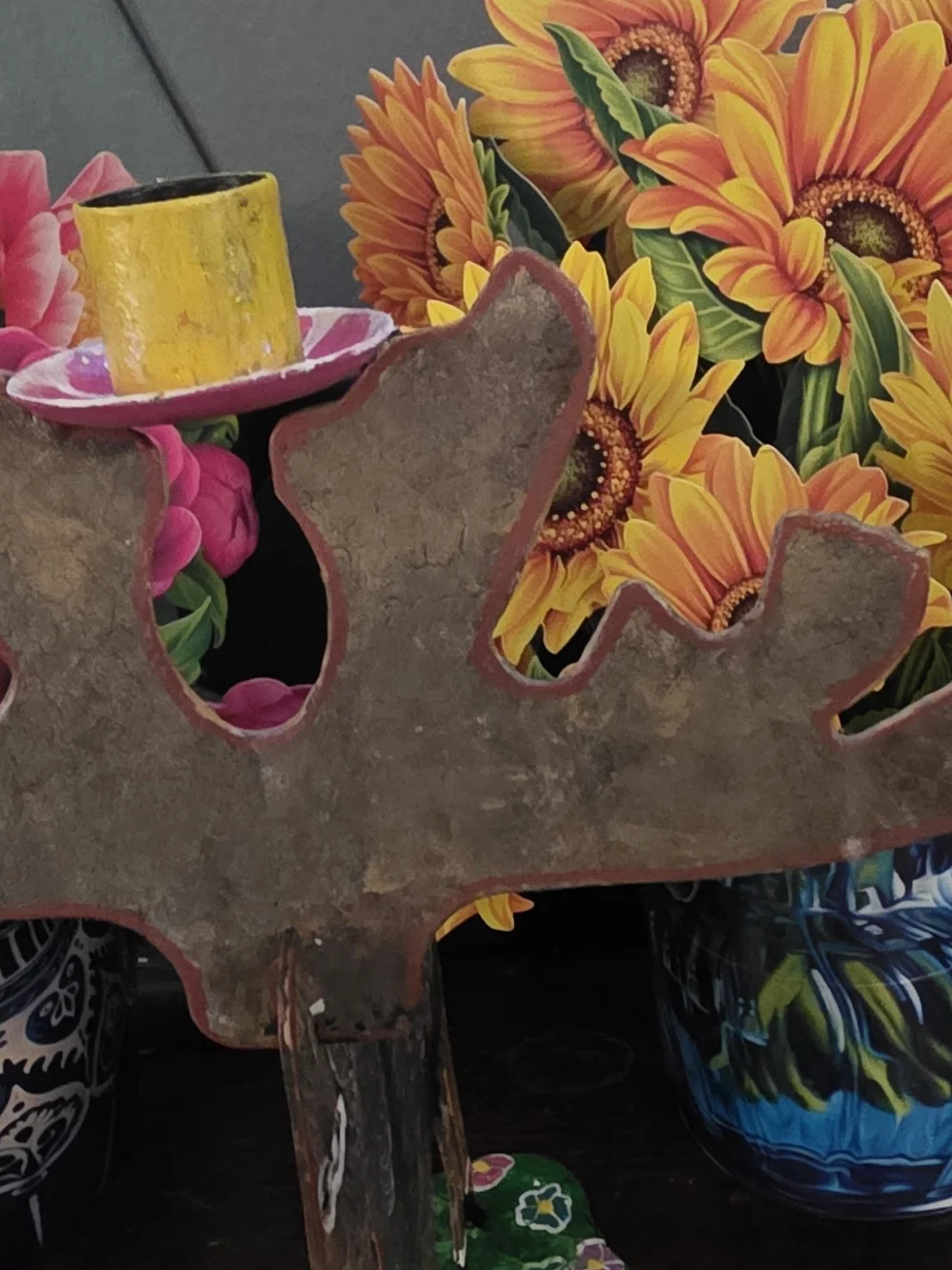 Hand-Painted Moose Candle Holder | One-of-a-Kind Rustic Woodland Decor